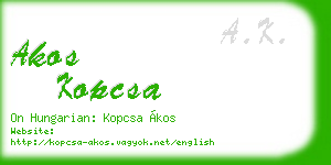 akos kopcsa business card